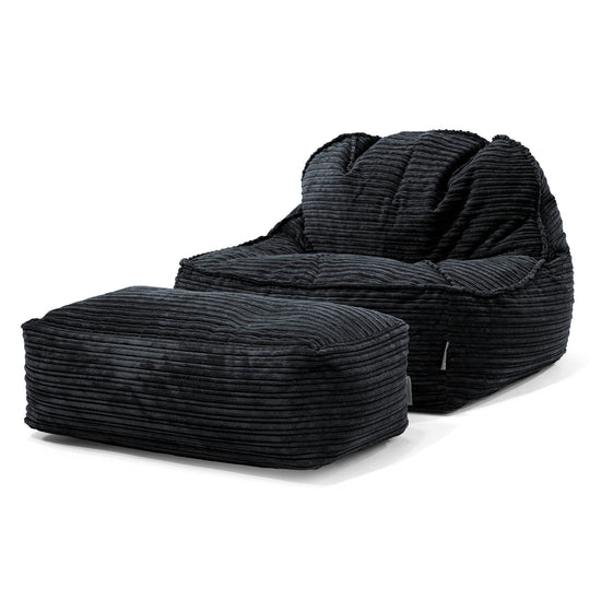 Sloucher Bean Bag Chair 2.0 - Cord Black 02