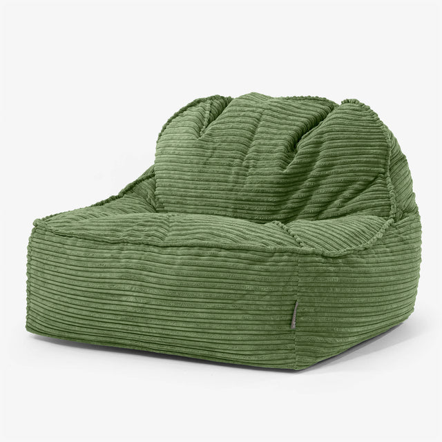Sloucher Bean Bag Chair 2.0 - Cord Forest Green 01