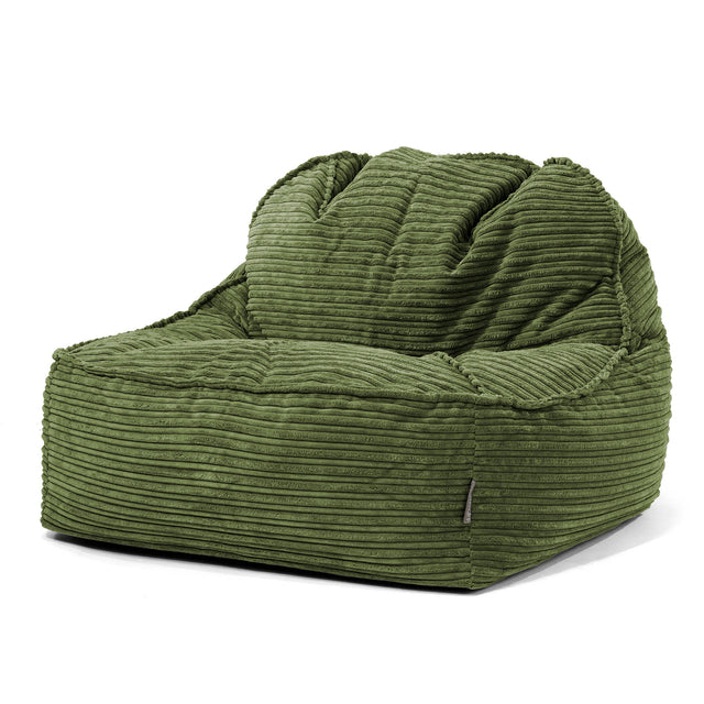 Sloucher Bean Bag Chair 2.0 - Cord Forest Green 01