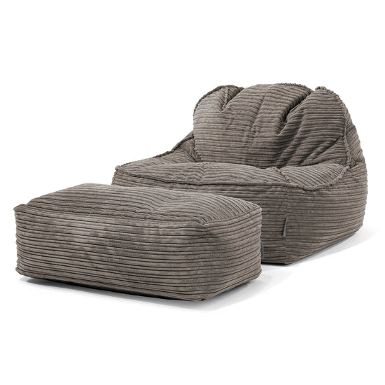 Sloucher Bean Bag Chair 2.0 - Cord Graphite Grey 02