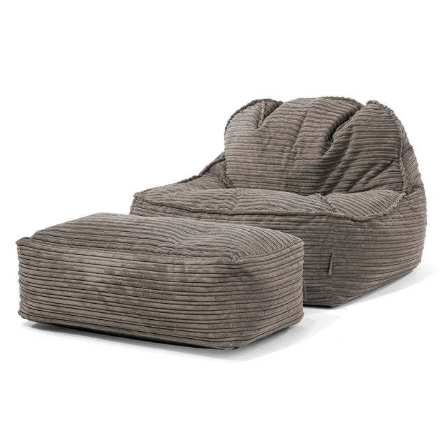 Sloucher Bean Bag Chair 2.0 - Cord Graphite Grey 02