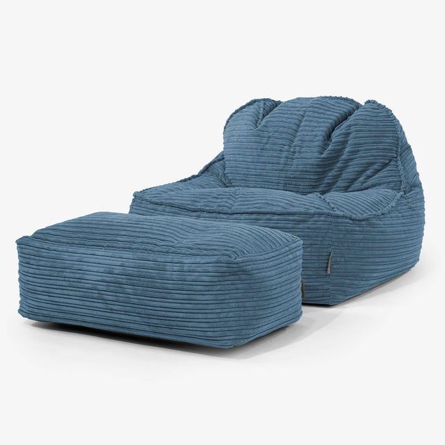 Sloucher Bean Bag Chair 2.0 - Cord Navy Blue 02