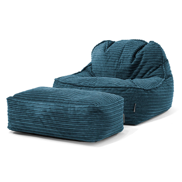 Sloucher Bean Bag Chair 2.0 - Cord Navy Blue 02