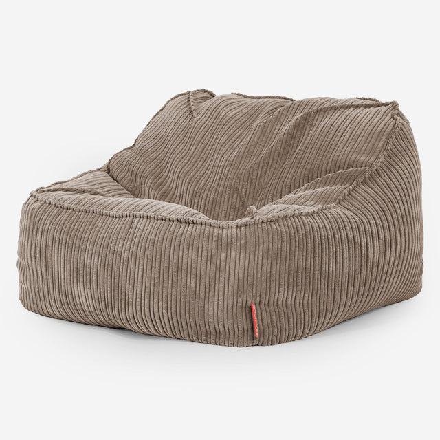 Sloucher Bean Bag Chair - Cord Dovetail Grey 01