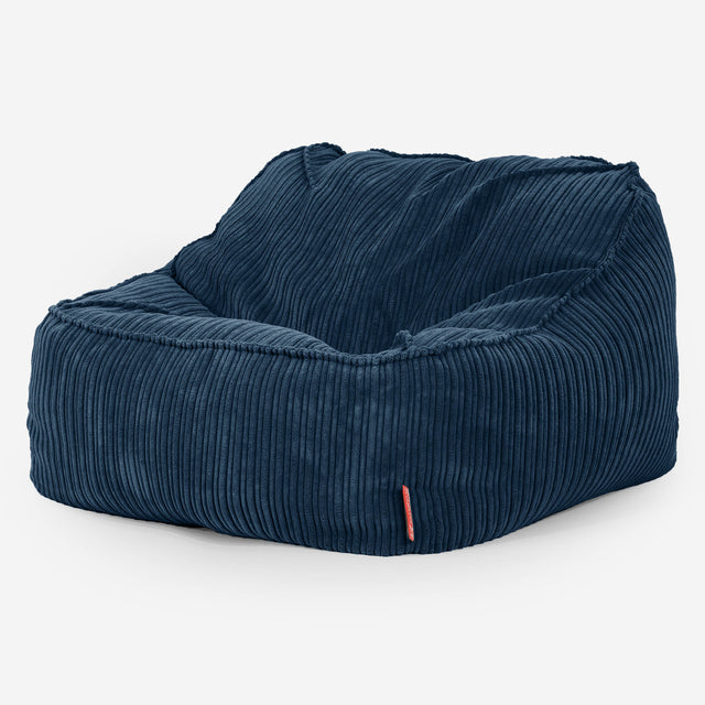 Sloucher Bean Bag Chair - Cord Navy Blue 01