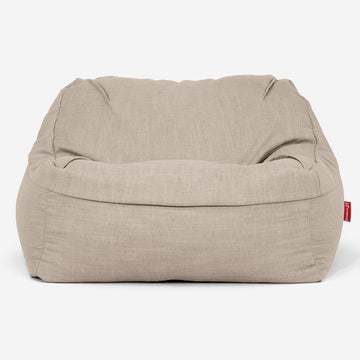 Sloucher Bean Bag Chair - Linen Look Cream 02