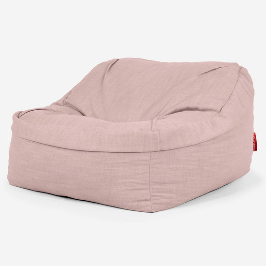 Sloucher Bean Bag Chair - Linen Look Rose 01