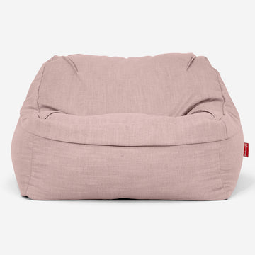 Sloucher Bean Bag Chair - Linen Look Rose 02