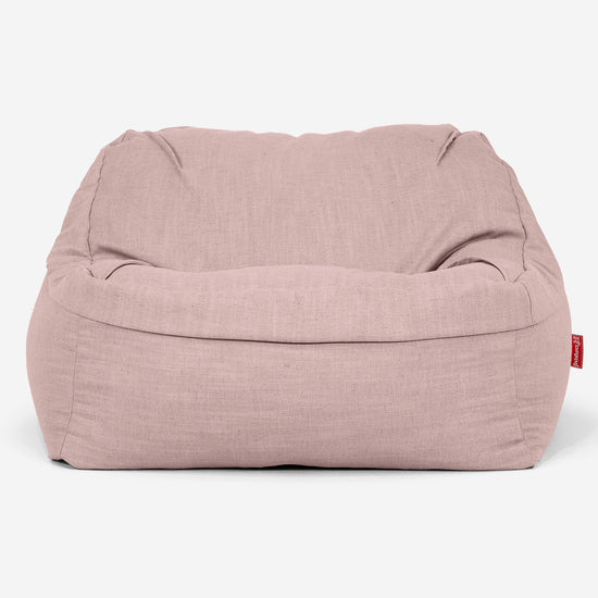 Sloucher Bean Bag Chair - Linen Look Rose 02