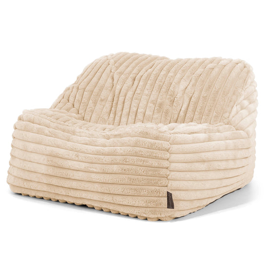 Sloucher Bean Bag Chair - Ultra Plush Cord Cream 01