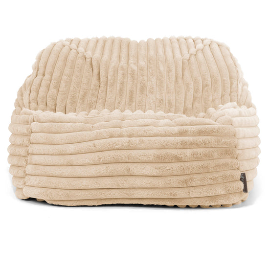 Sloucher Bean Bag Chair - Ultra Plush Cord Cream 02
