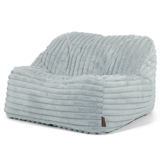 Sloucher Bean Bag Chair - Ultra Plush Cord Duck Egg Blue 01