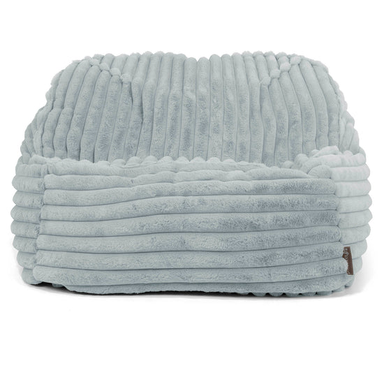 Sloucher Bean Bag Chair - Ultra Plush Cord Duck Egg Blue 02