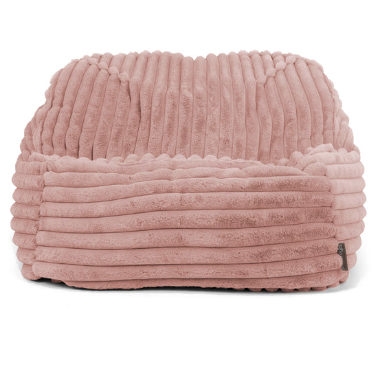 Sloucher Bean Bag Chair - Ultra Plush Cord Dusty Pink 02