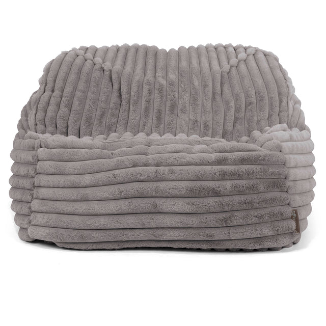 Sloucher Bean Bag Chair - Ultra Plush Cord Grey 02