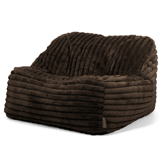 Sloucher Bean Bag Chair - Ultra Plush Cord Sable 01