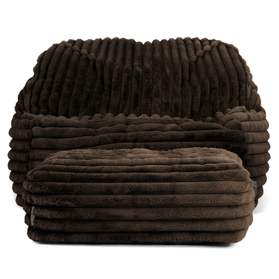 Sloucher Bean Bag Chair - Ultra Plush Cord Sable 03