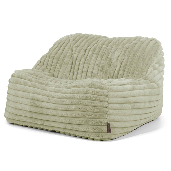Sloucher Bean Bag Chair - Ultra Plush Cord Sage Green 01
