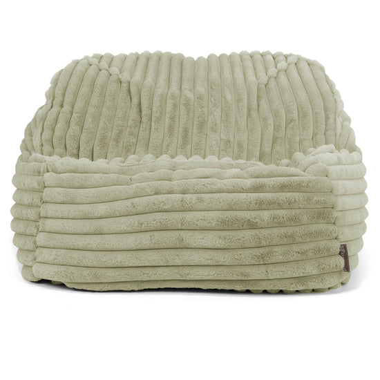 Sloucher Bean Bag Chair - Ultra Plush Cord Sage Green 02