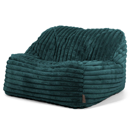 Sloucher Bean Bag Chair - Ultra Plush Cord Teal 01