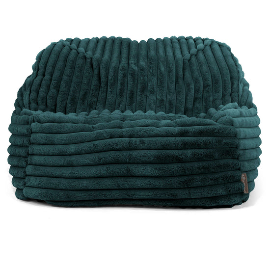 Sloucher Bean Bag Chair - Ultra Plush Cord Teal 02