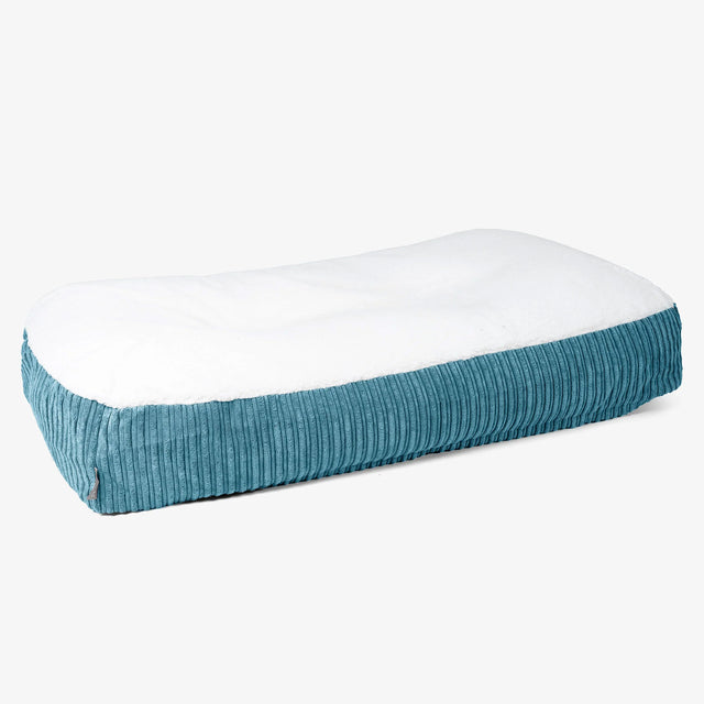 Sloucher XL Dog Bed - Sherpa & Cord Aegean Blue 01