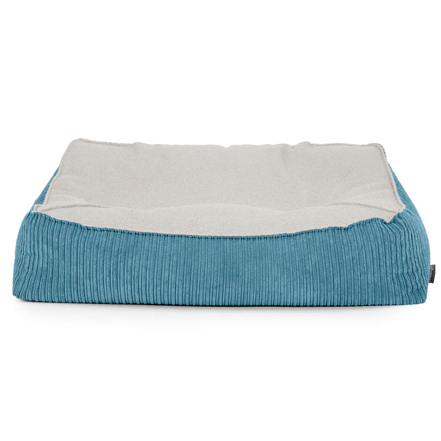 Sloucher Bean Bag Sofa - Boucle & Cord Aegean Blue 02