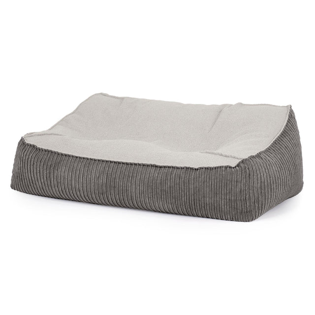 Sloucher Bean Bag Sofa - Boucle & Cord Graphite Grey 01
