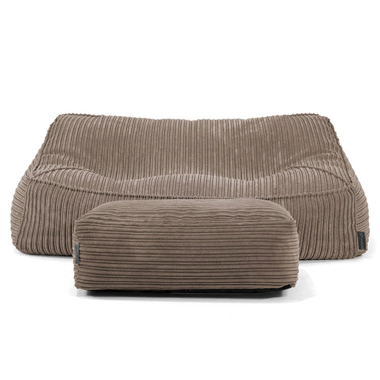 Sloucher Bean Bag Sofa - Cord Dovetail Grey 02
