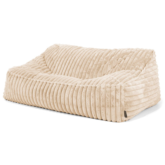 Sloucher Bean Bag Sofa - Ultra Plush Cord Cream 01