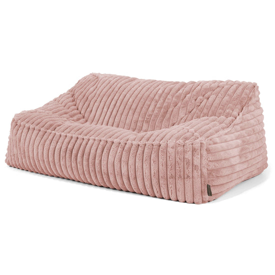 Sloucher Bean Bag Sofa - Ultra Plush Cord Dusty Pink 01