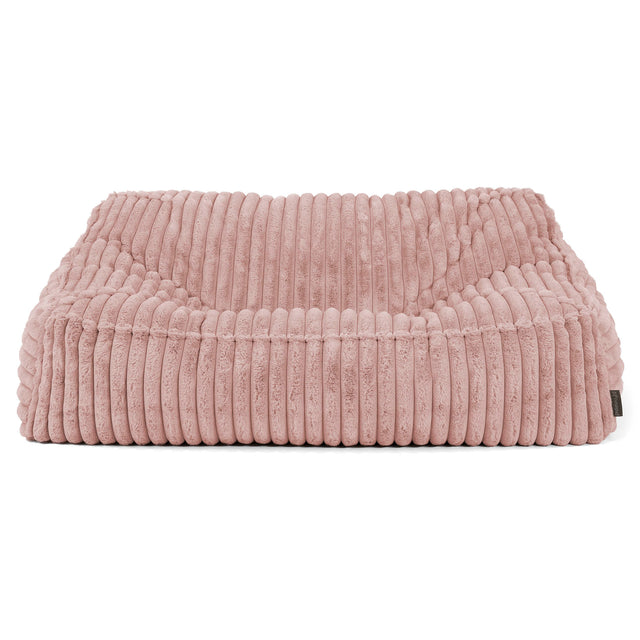 Sloucher Bean Bag Sofa - Ultra Plush Cord Dusty Pink 02