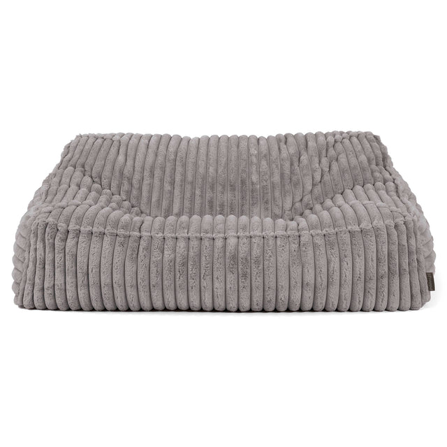 Sloucher Bean Bag Sofa - Ultra Plush Cord Grey 02