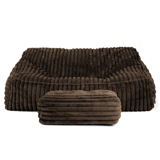 Sloucher Bean Bag Sofa - Ultra Plush Cord Sable 03