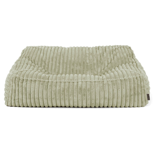 Sloucher Bean Bag Sofa - Ultra Plush Cord Sage Green 02