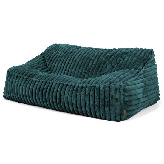 Sloucher Bean Bag Sofa - Ultra Plush Cord Teal 01