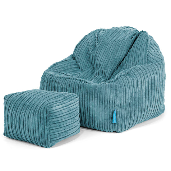 Sloucher Child's Bean Bag 2-6 yr - Cord Aegean Blue 03