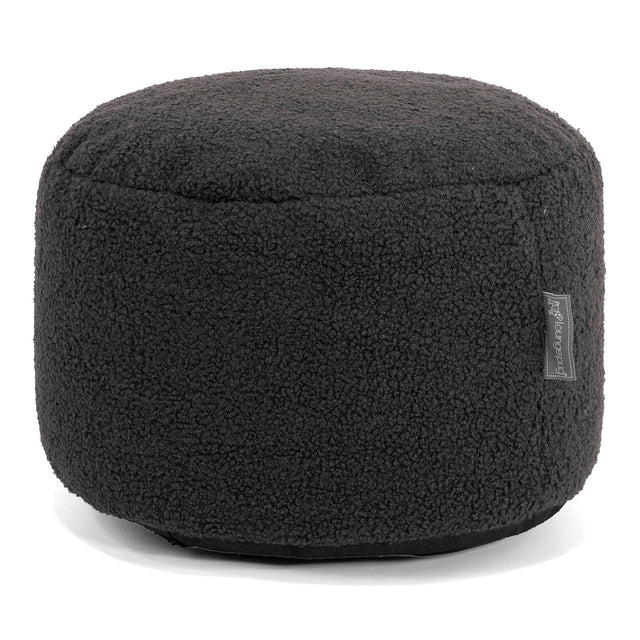 Small Round Footstool - Boucle Graphite Grey 01