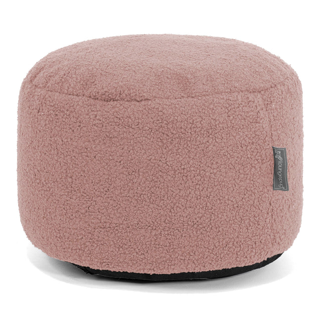 Small Round Footstool - Boucle Pink 01