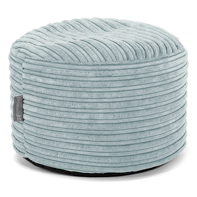 Small Round Footstool - Cord Mint Green 01