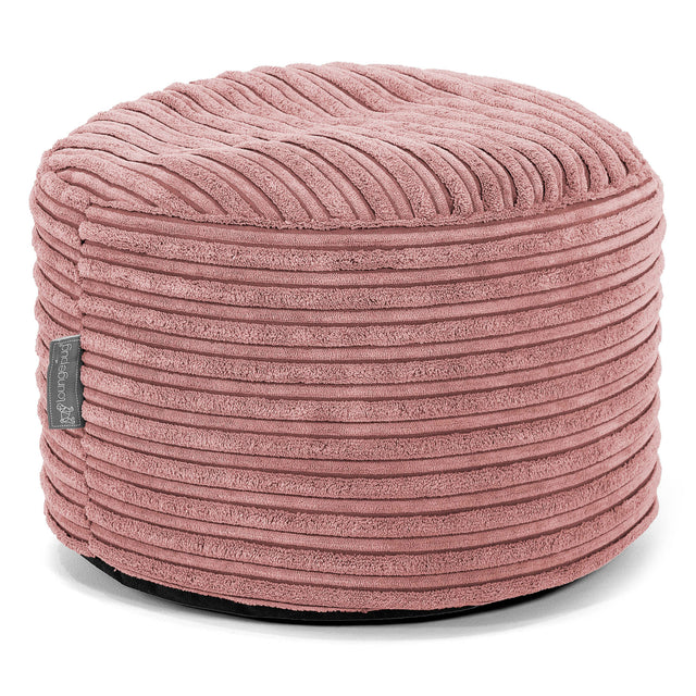 Small Round Footstool - Cord Peach 01