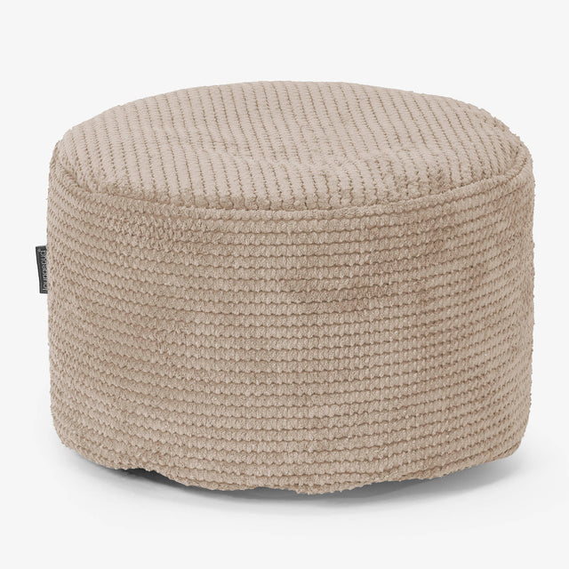 Small Round Footstool - Pom Pom Ivory 01
