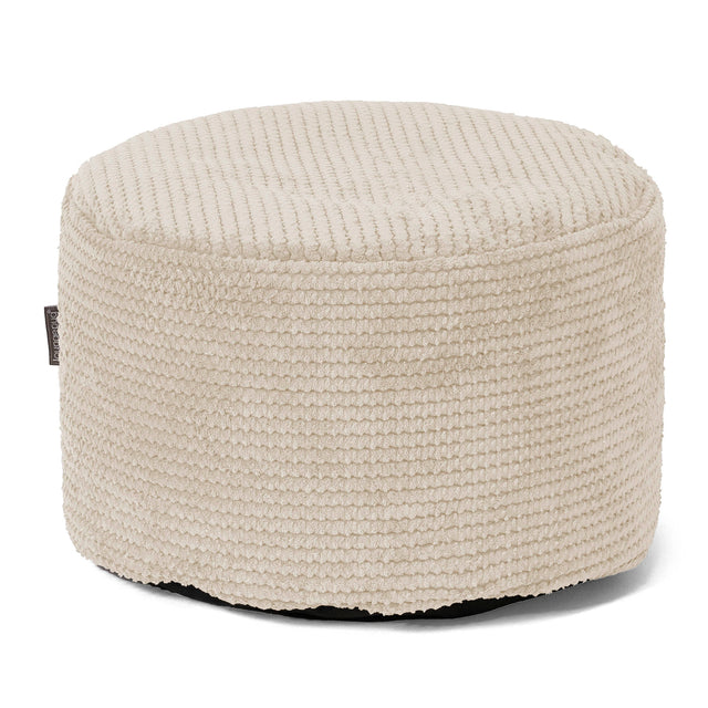 Small Round Footstool - Pom Pom Ivory 01
