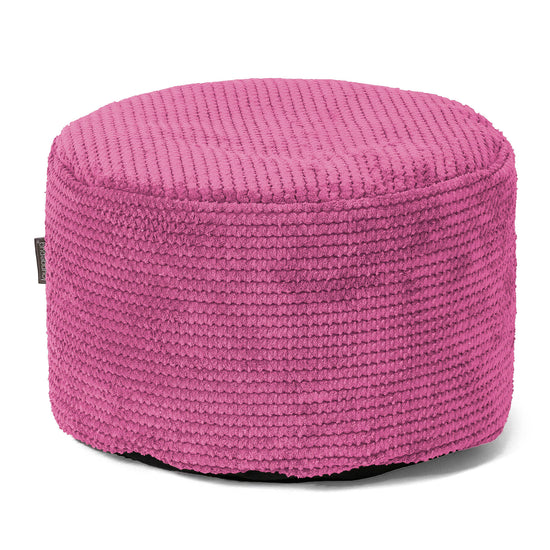 Small Round Footstool - Pom Pom Pink 01