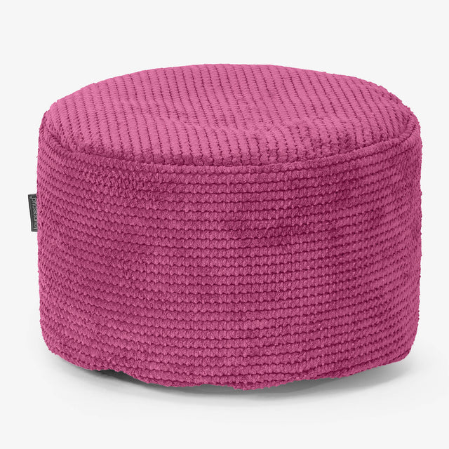 Small Round Footstool - Pom Pom Pink 01