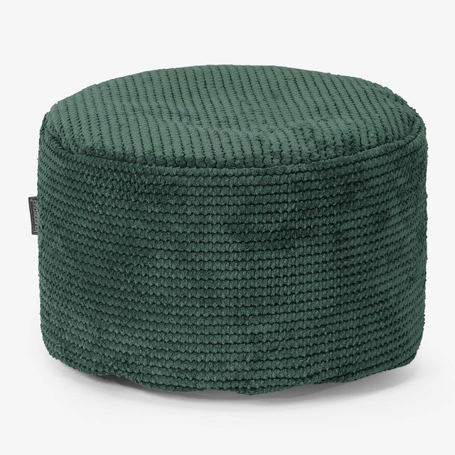 Small Round Footstool - Pom Pom Moss Green 01