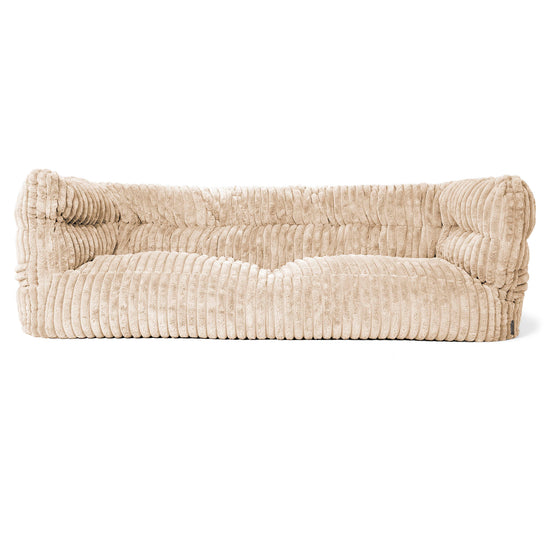 The 3 Seater Albert Sofa Bean Bag 2.0 - Ultra Plush Cord Cream 01