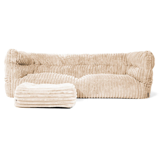The 3 Seater Albert Sofa Bean Bag 2.0 - Ultra Plush Cord Cream 02