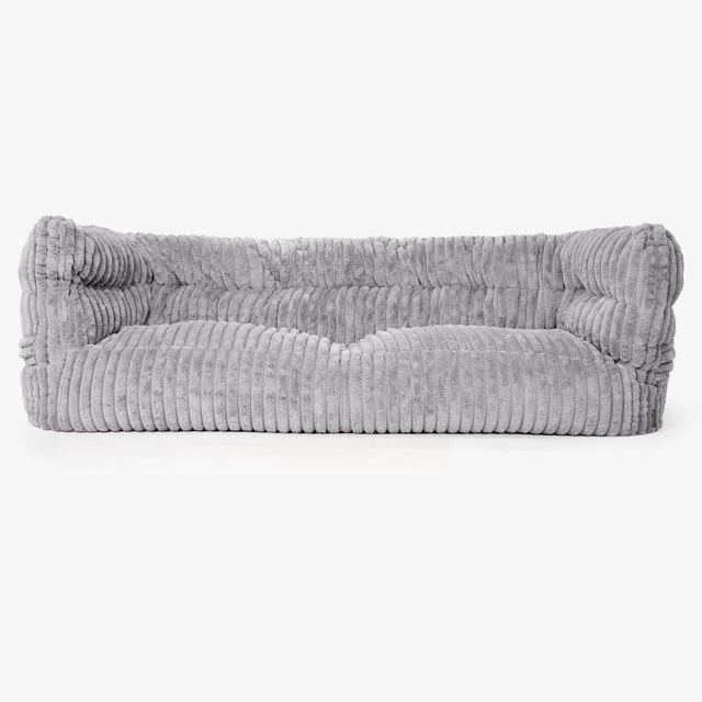 The 3 Seater Albert Sofa Bean Bag 2.0 - Ultra Plush Cord Grey 01