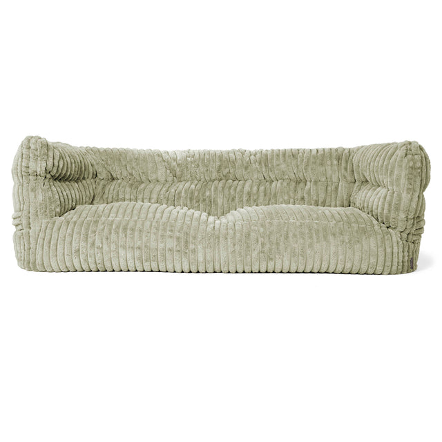 The 3 Seater Albert Sofa Bean Bag 2.0 - Ultra Plush Cord Sage Green 01